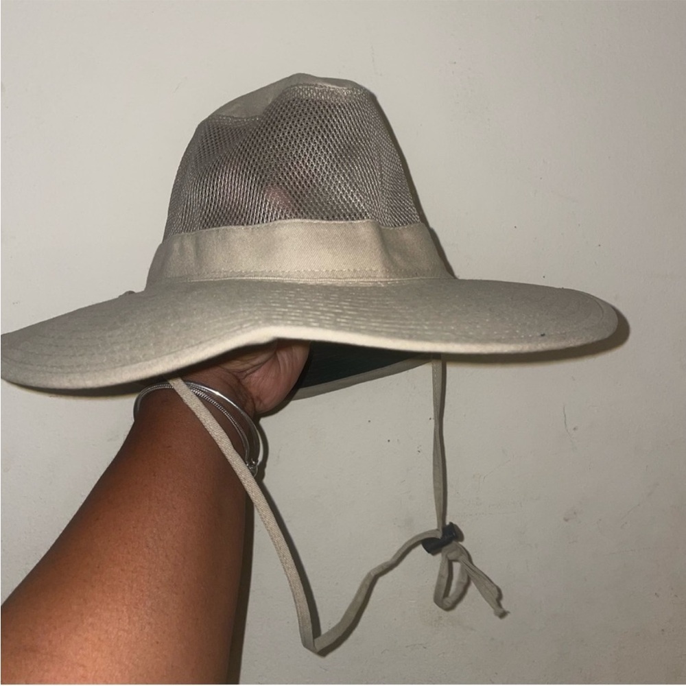 Beige Wide Brim Sun Hat
